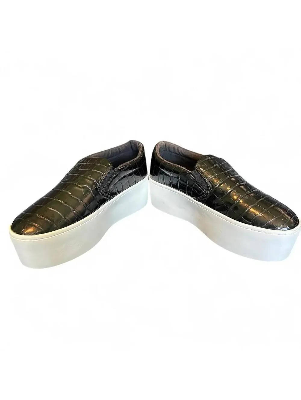 ASOS black platform slip ons size five